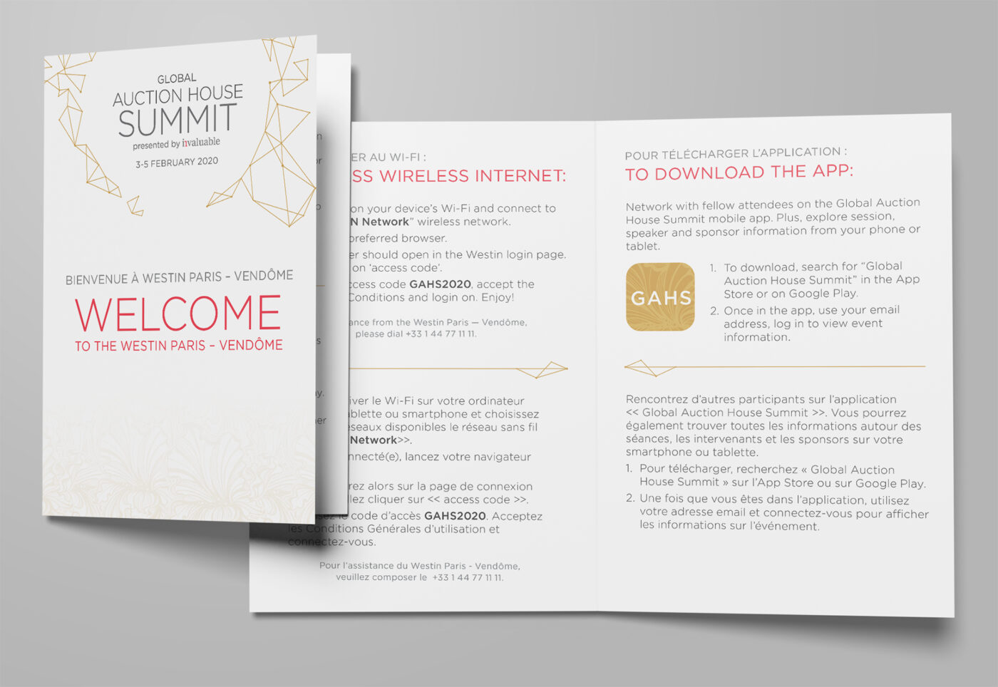 Global Auction House Summit welcome card