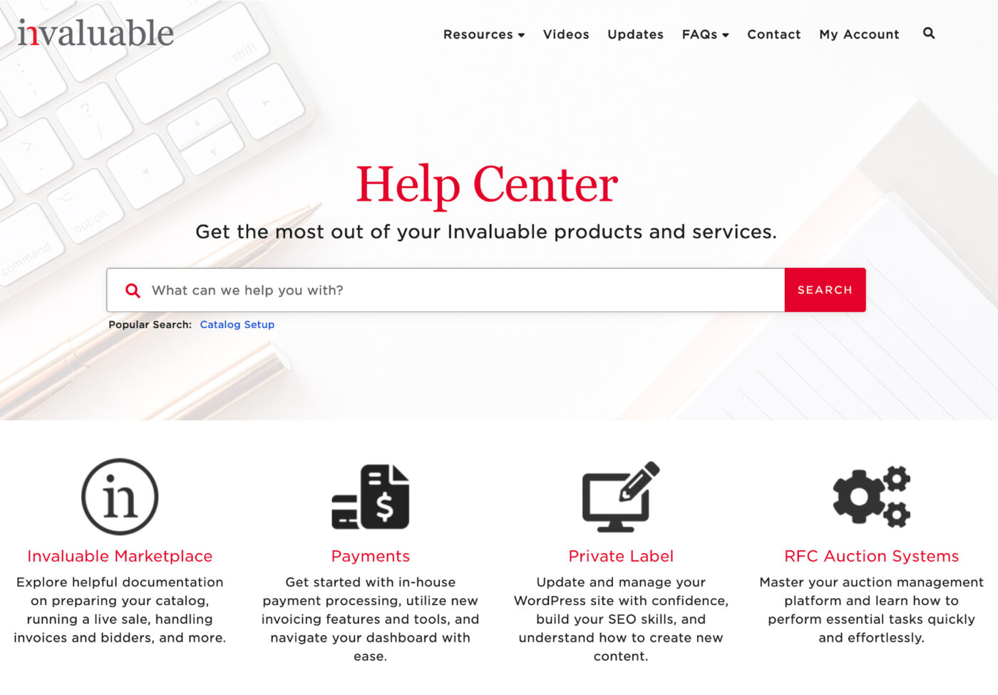 Webpage showing navigation